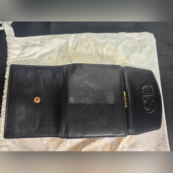 🔥💯AUTH VINTAGE CHRISTIAN DIOR DIOR CLASP COMPACT GAMAGUCHI LEATHER WALLET - Picture 7 of 15